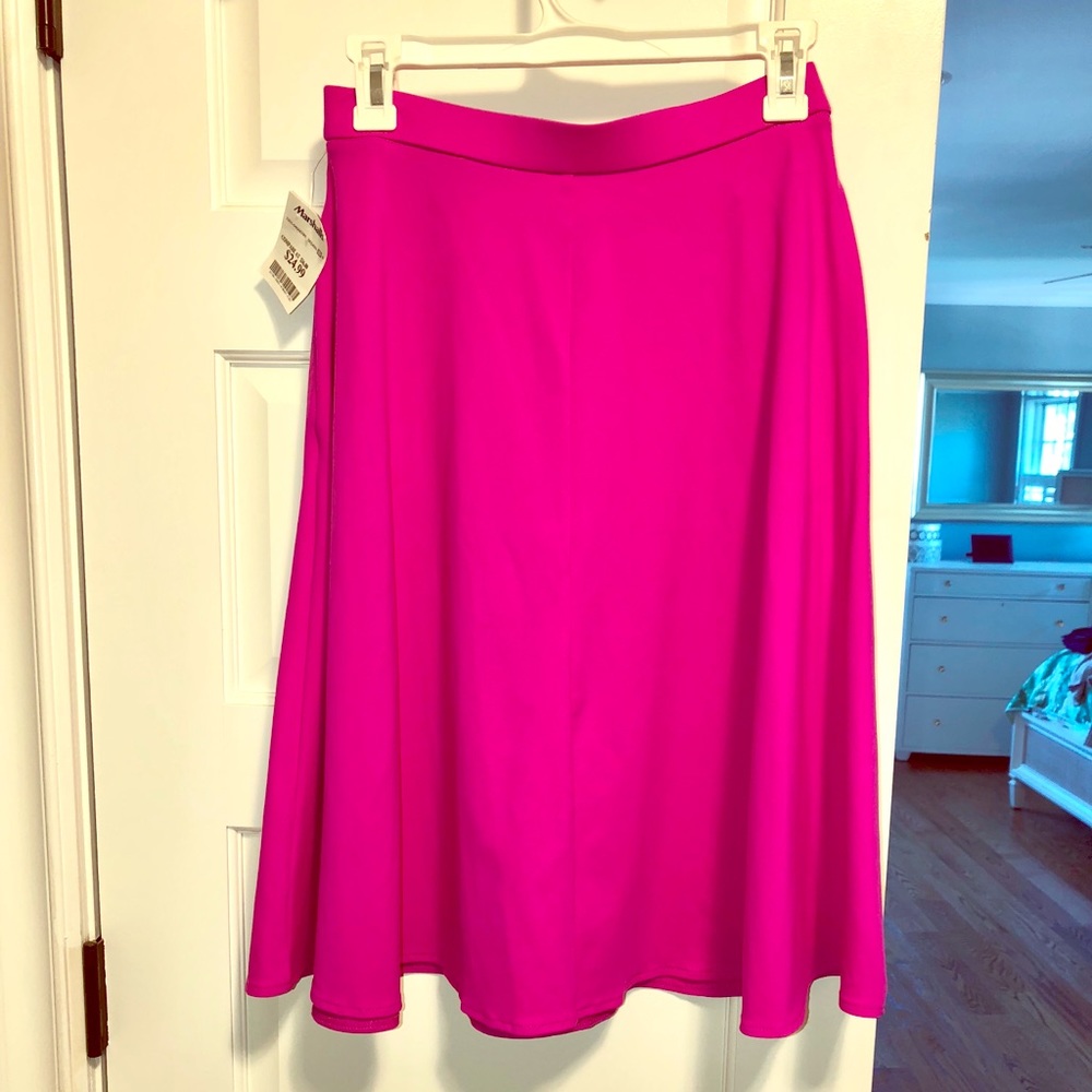 Hot pink circle skirt with pockets